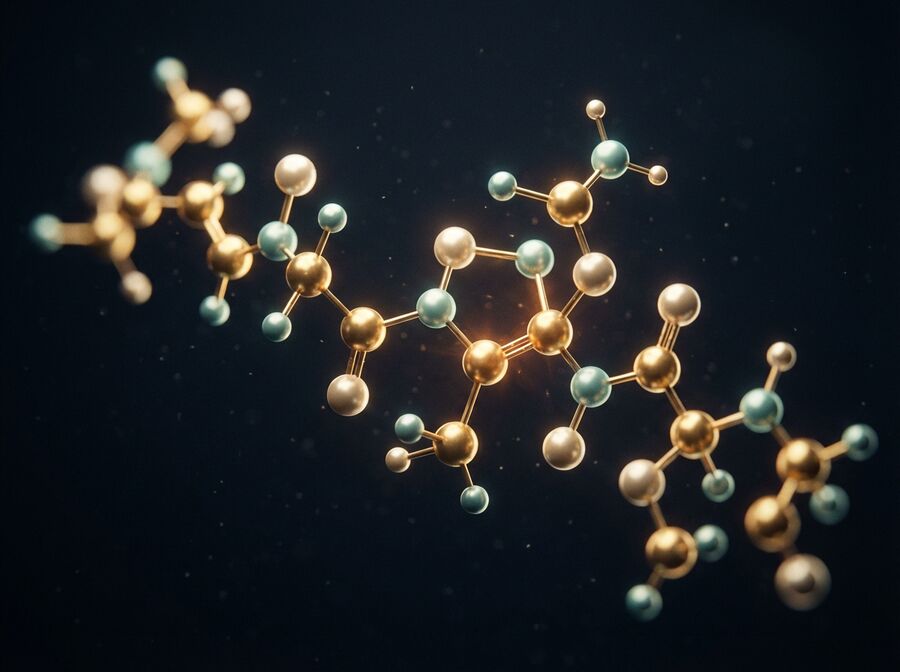 Peptide molecular ball-and-stick structure